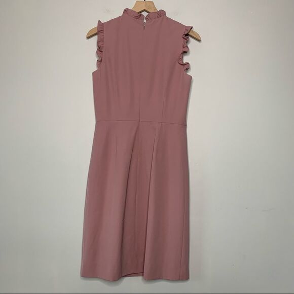REBECCA TAYLOR Spring Ruffle Dress In Dusty Rose - Picture 4 of 7